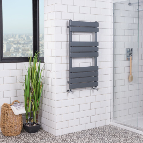 WarmeHaus Juva 950 x 500mm Sand Grey Flat Panel Heated Towel Rail