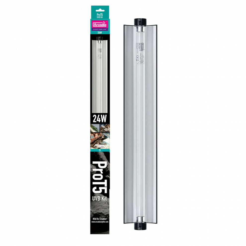 Arcadia ProT5 UVB Kit, Desert, D3+ 12% UVB, 24 W Fluorescent Lighting