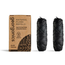 Tandtråd med aktivt kul og fluorid REFILL (2x50m) Georganics