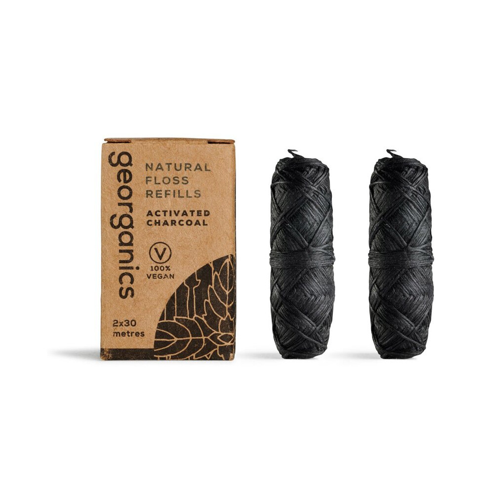 Georganics Natural Floss - Activated Charcoal, Refill 2X30m (Georganics)