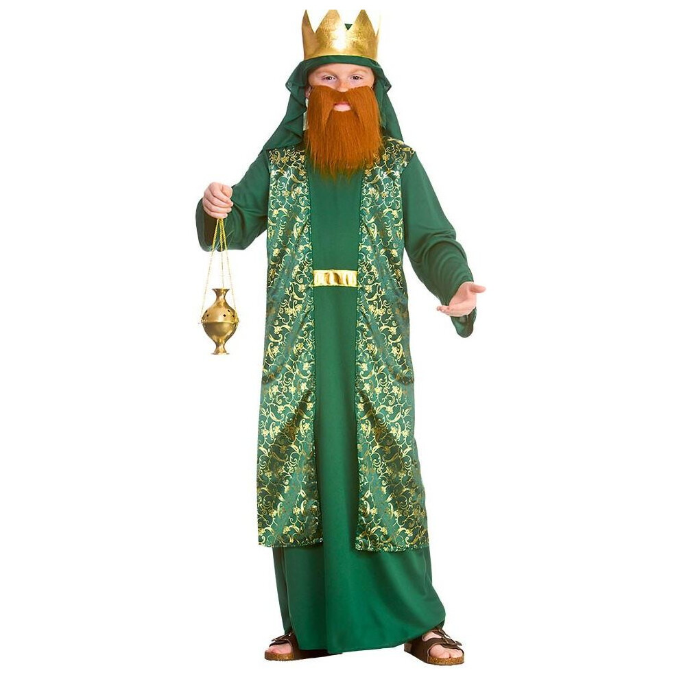 (Green, Large) Kids Nativity Wise Man King Christmas Costume