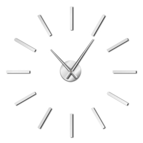 (silver, 47 inch) 3D Big Acrylic Mirror Effect Wall Clock