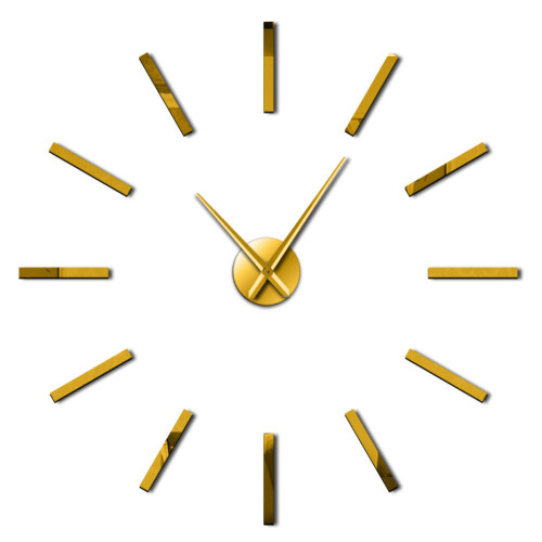 (gold, 37 inch) 3D Big Acrylic Mirror Effect Wall Clock