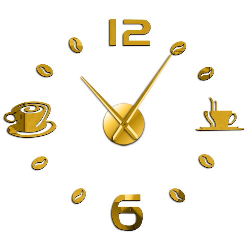 (gold, 37 inch) Cafe DIY Large  Frameless Giant Wall Clock