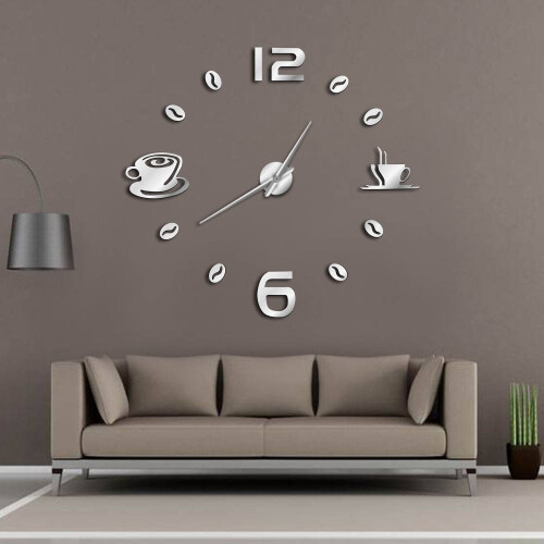 (gold, 37 inch) Cafe DIY Large  Frameless Giant Wall Clock 1