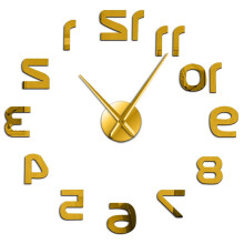(gold, 47 inch) DIY Modern Design Reverse Numbers Hands Clockwise Moving Wall Clock