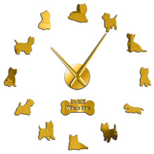 (gold, 37 inch) West Highland White Terrier DIY Giant Wall Clock
