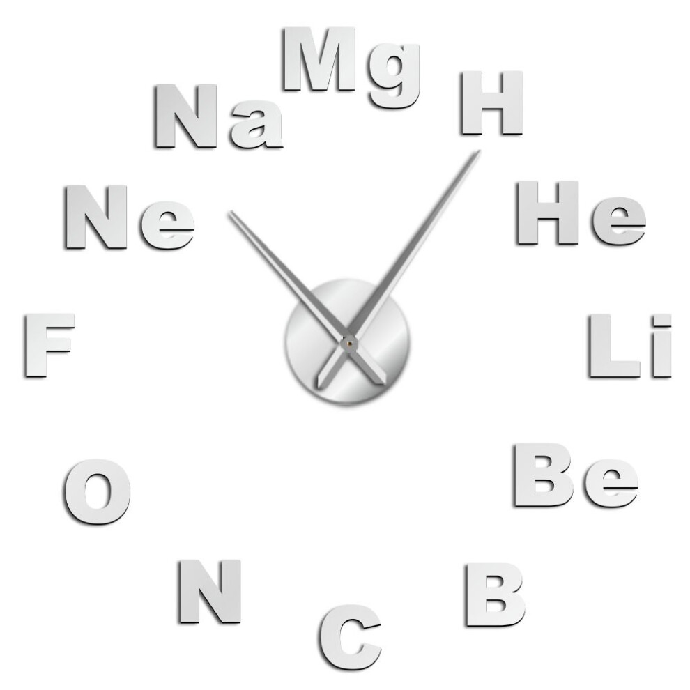 (silver, 47 inch) Periodic Table of Elements DIY Giant Wall Clock