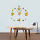 (gold, 47 inch) Coffee Bar Decorative 3D Wall Clock 6