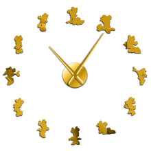 (gold, 47 inch) Cartoon Mouse DIY Giant Wall Clock
