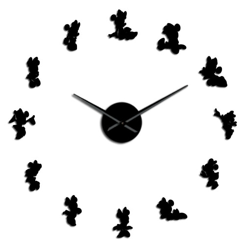 (black, 37 inch) Cartoon Mouse DIY Giant Wall Clock
