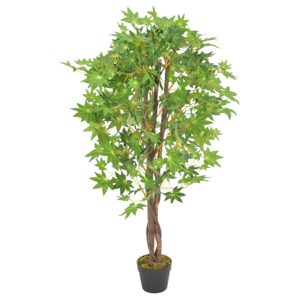 Vidaxl Artificial Plant Maple Tree With Pot 120Cm Realistic Ery Green