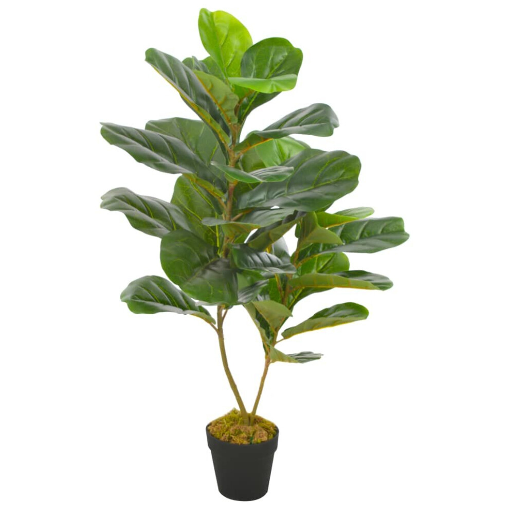 vidaXL Artificial Plant Fiddle Leaves with Pot Green 90cm Realistic Greenery