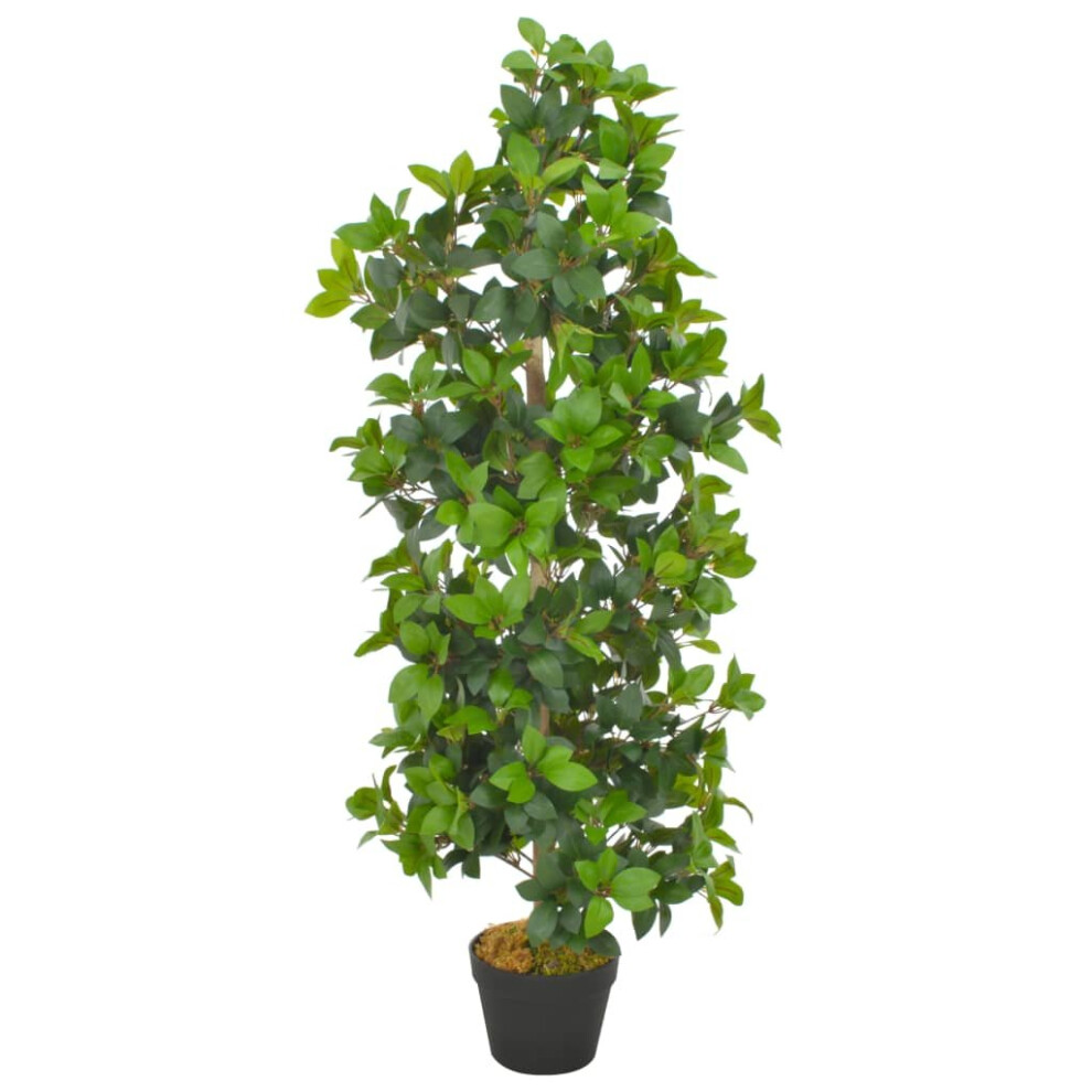 Vidaxl Artificial Plant Laurel Tree With Pot 120Cm Realistic Ery Green