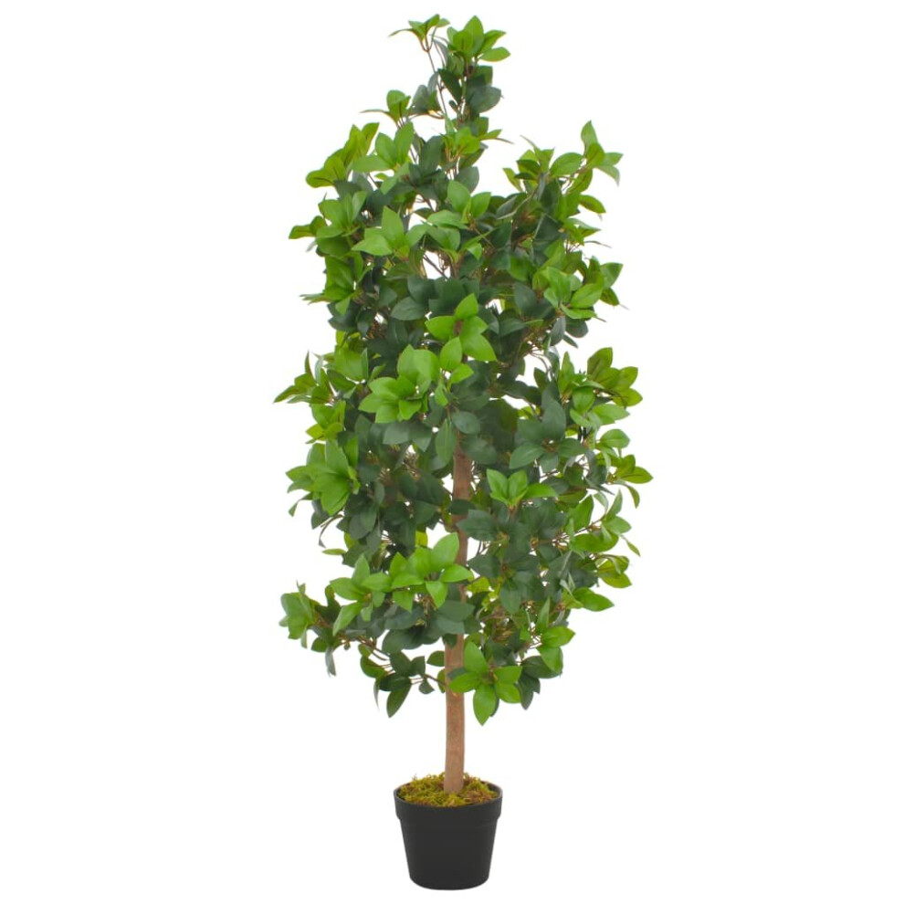 vidaXL Artificial Plant Laurel Tree with Pot Green 120cm Realistic Greenery