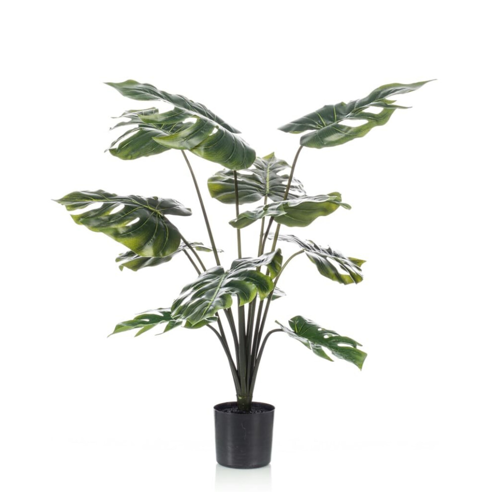 Emerald Artificial Monstera Plant 98cm in Pot Lifelike Realistic Flower Decor