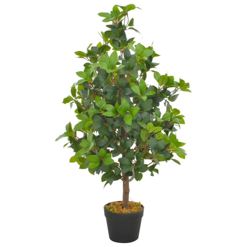 Vidaxl Artificial Plant Laurel Tree With Pot 90Cm Realistic Ery Green