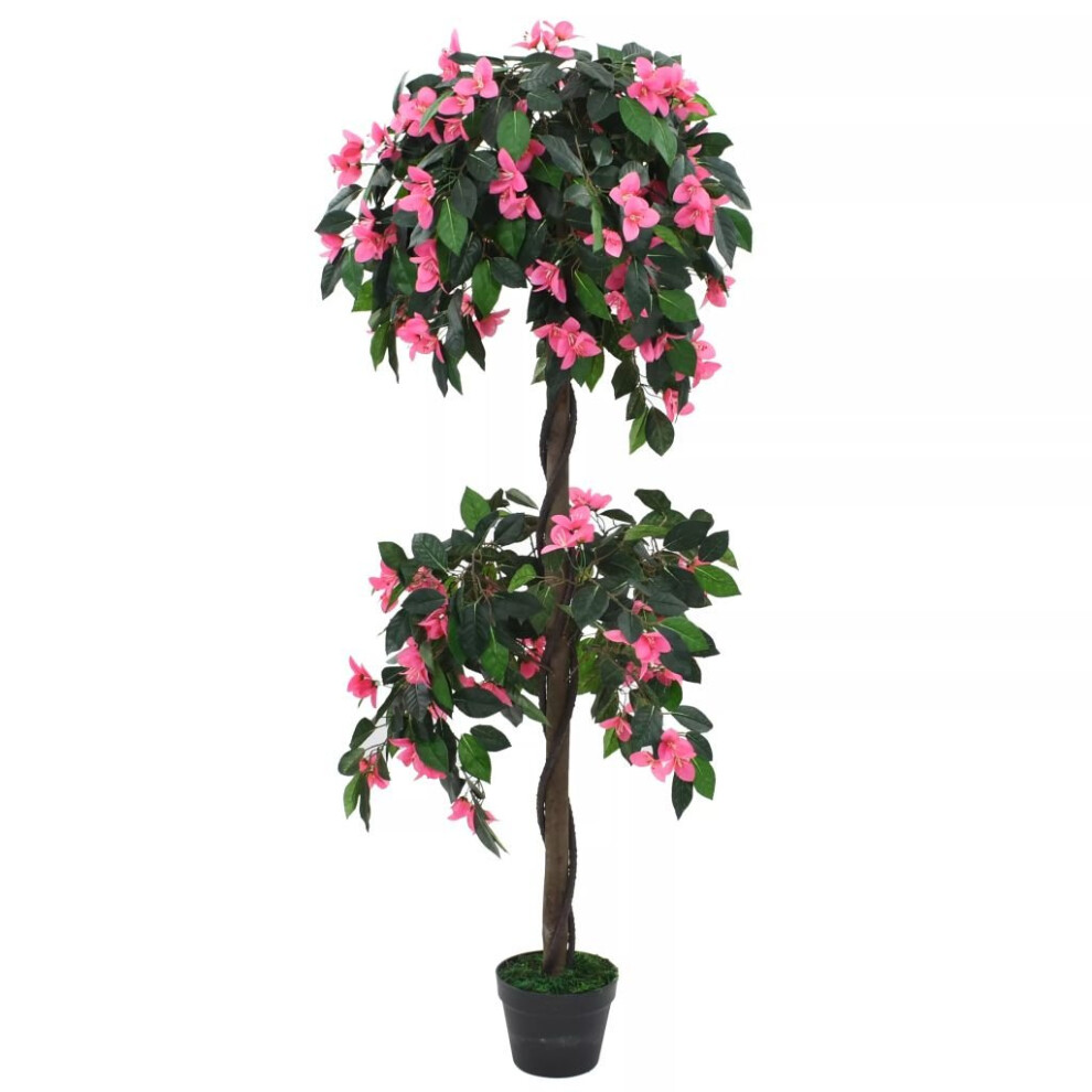 Vidaxl Artificial Rhododendron Plant With Pot 155Cm Green And Pink Fake Flora