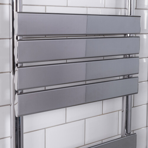 PlumbGalaxy Juva 1600 x 600mm Chrome Flat Panel Heated Towel Rail 2