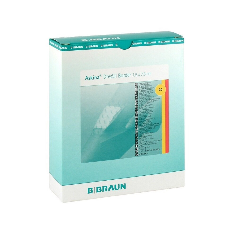 Braun Askina DresSil Border Silicone Dressing 7.5cm x7.5cm - 10 Dressings