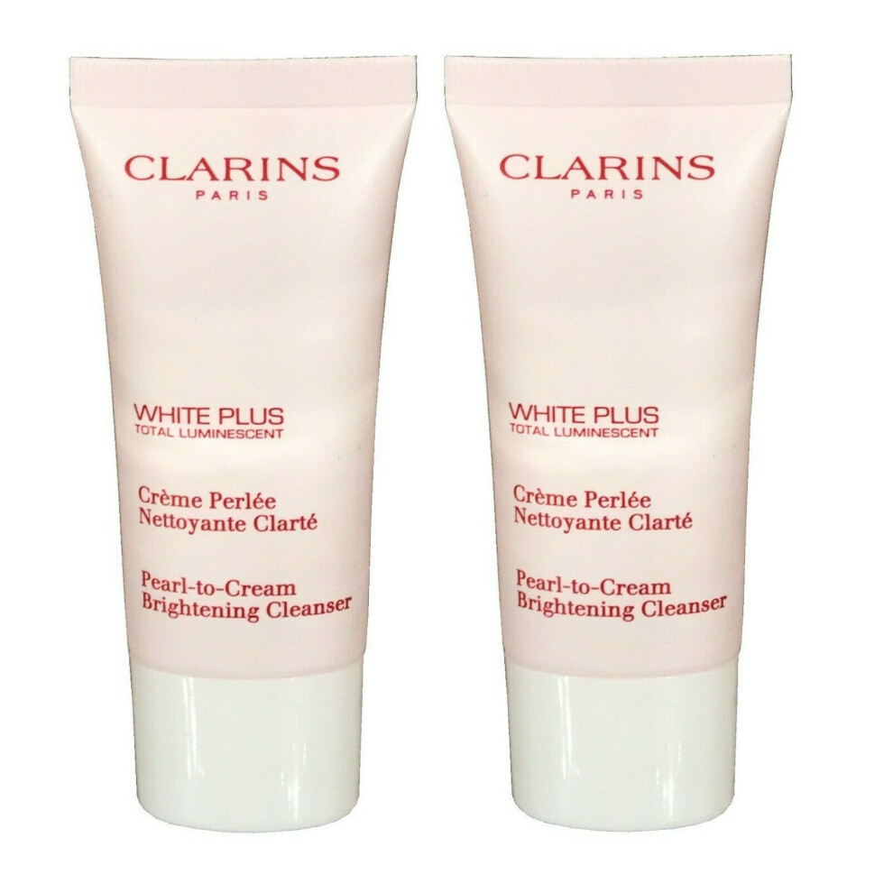 2 x clarins white plus pearl to cream 30ml trial size