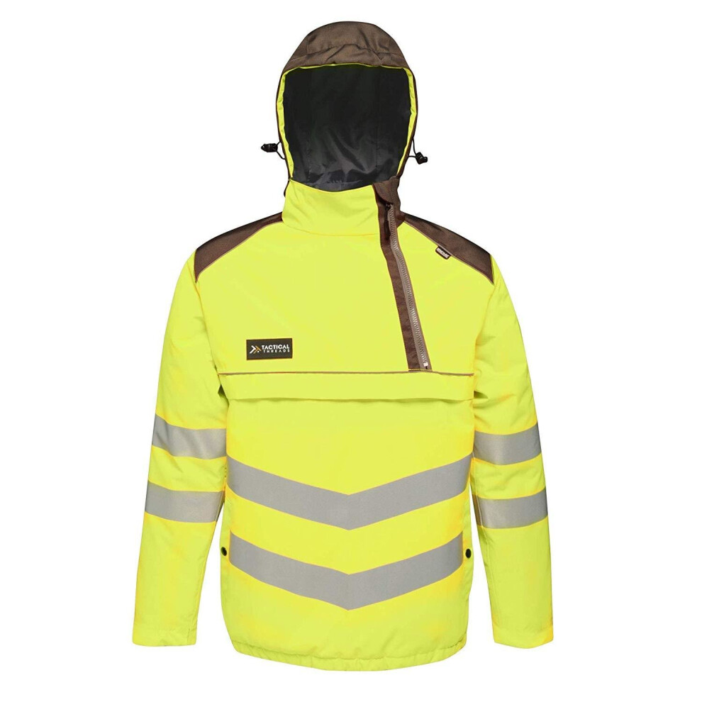 Regatta Professional Men's Hi-Vis Waterproof Reflective Overhead Bomber Jacket Yellow Grey, Size: XL