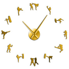 (gold, 37 inch) Korean Martial Art Taekwondo Figures DIY Giant Wall Clock