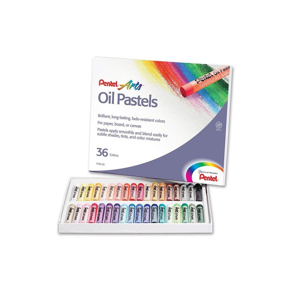 Pentel of America PENPHN36-3 Oil Pastels - 36 Count - Box of 3