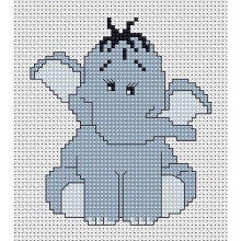My First Embroidery Counted Cross Stitch kit by Luca - S - Baby Elephant - B041