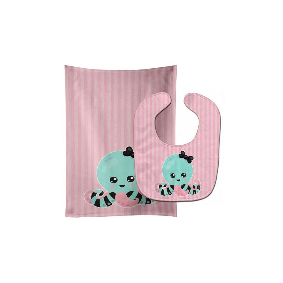 Bb8723stbu Octopus Doll Baby Bib & Burp Cloth Carolines Treasures