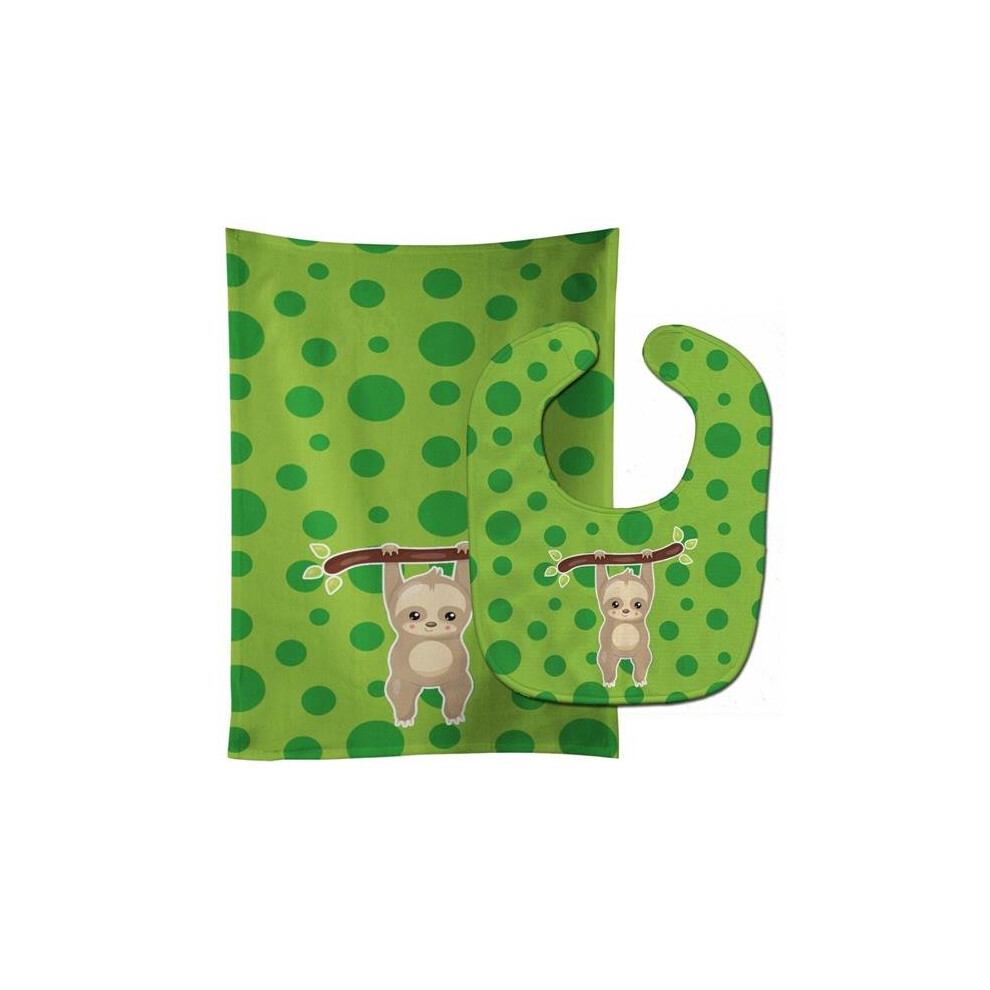 Bb9033stbu Sloth No.2 Baby Bib & Burp Cloth Carolines Treasures