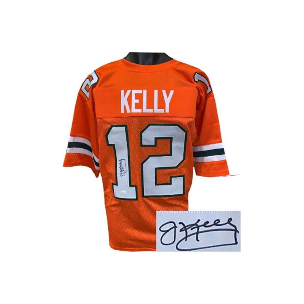 Photos - Football Kit Athlon Sports CTBL-024699 Jim Kelly Signed Miami Hurricanes Orange TB Custom Stitched College Style Football Jersey XL- JSA
