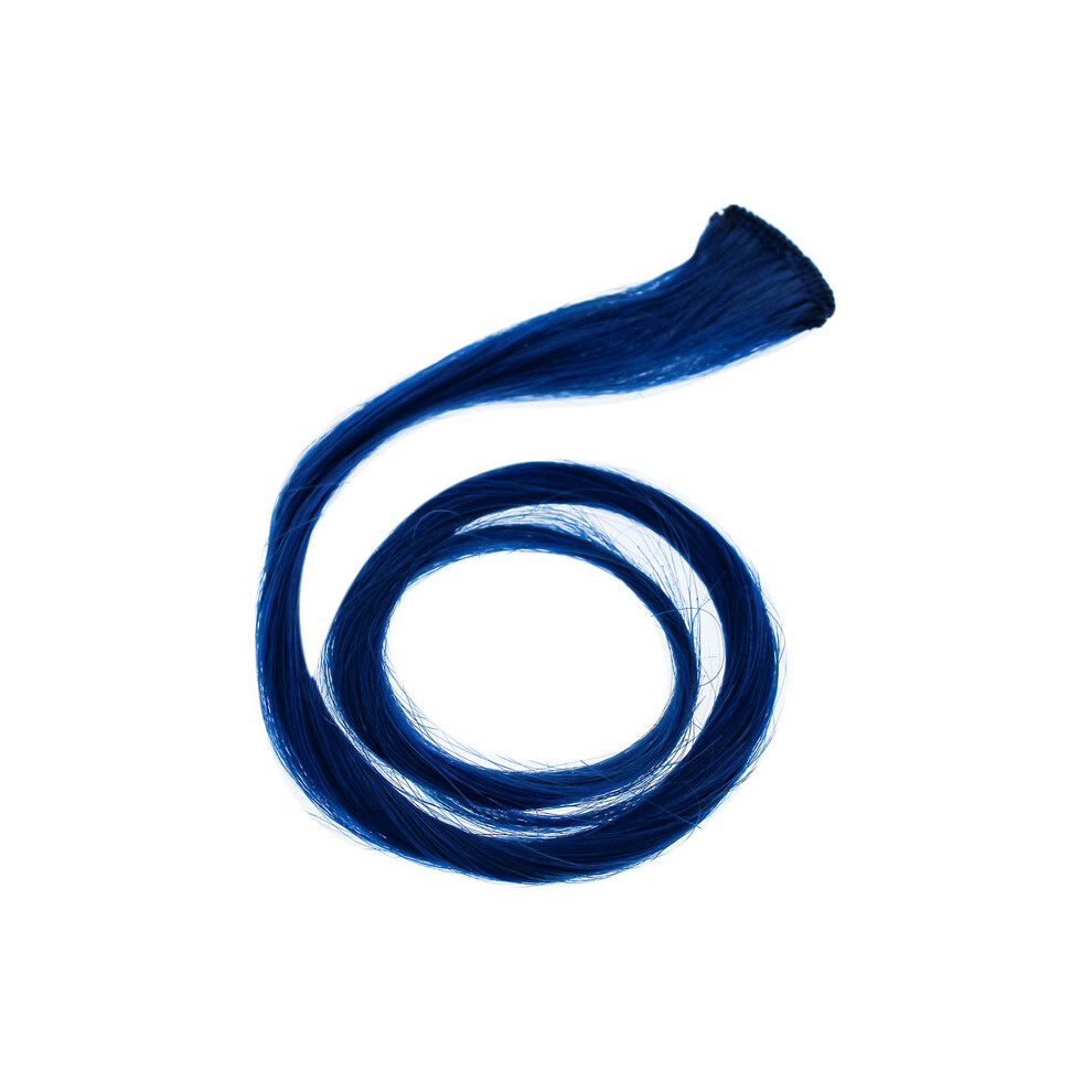 Hairdo Human Hair Color Strip Clip-In Color Accent - Blue For Women 16 Inch Color Strip
