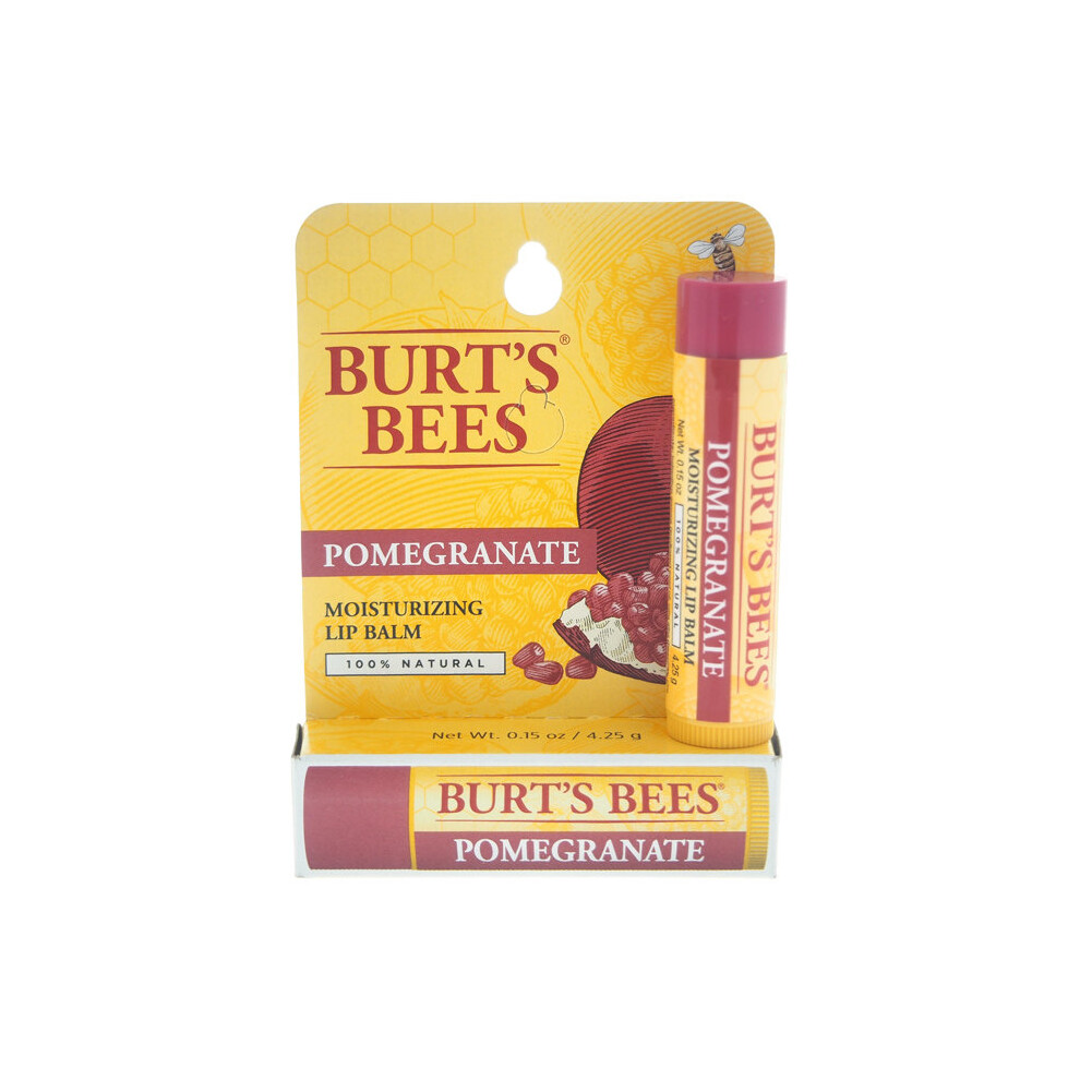 Burts Bees Pomegranate Moisturizing Lip Balm Blister for Unisex 0.15 oz Lip Balm