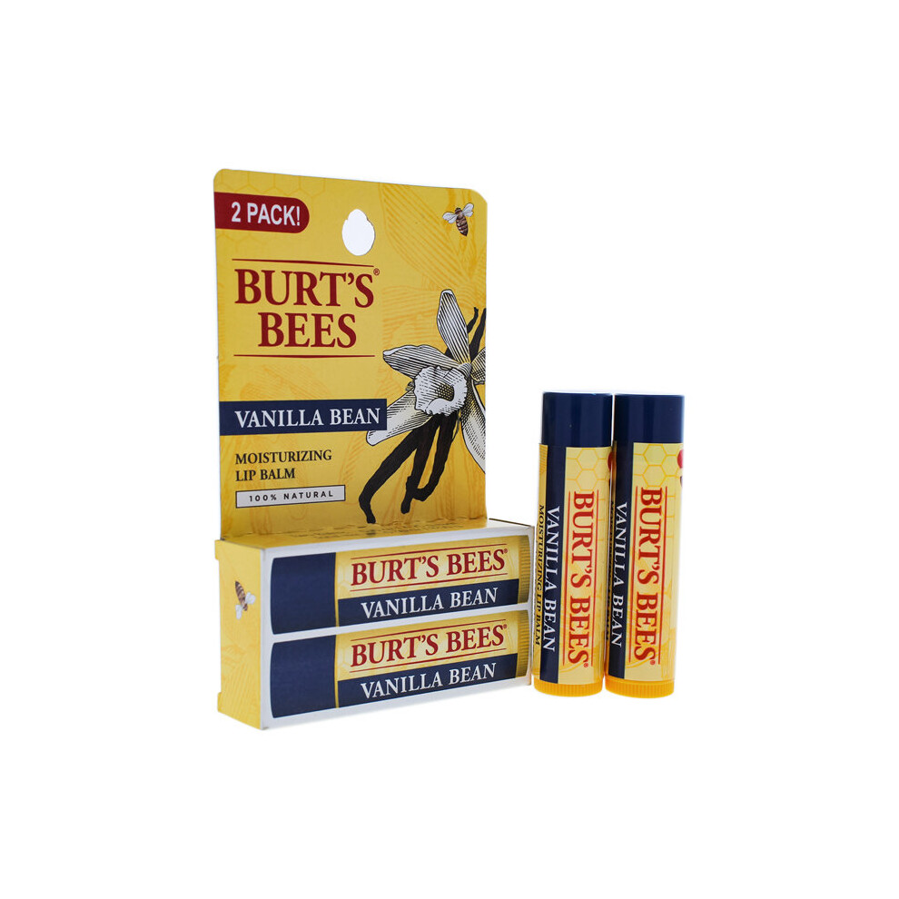 Burts Bees Vanilla Bean Moisturizing Lip Balm Twin Pack for Unisex 2 x 0.15 oz Lip Balm