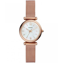 Fossil Női Carlie Mini Quartz Rozsdamentes Acél Háló Hárommutatós Óra, Szín: Rózsaarany (Modell: ES4433)