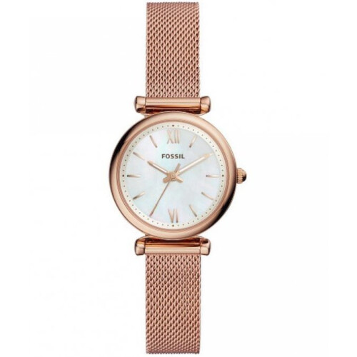 Fossil Fossil Γυναικείο Ρολόι Carlie Mini Χρυσό Ροζ (Μοντέλο: ES4433)