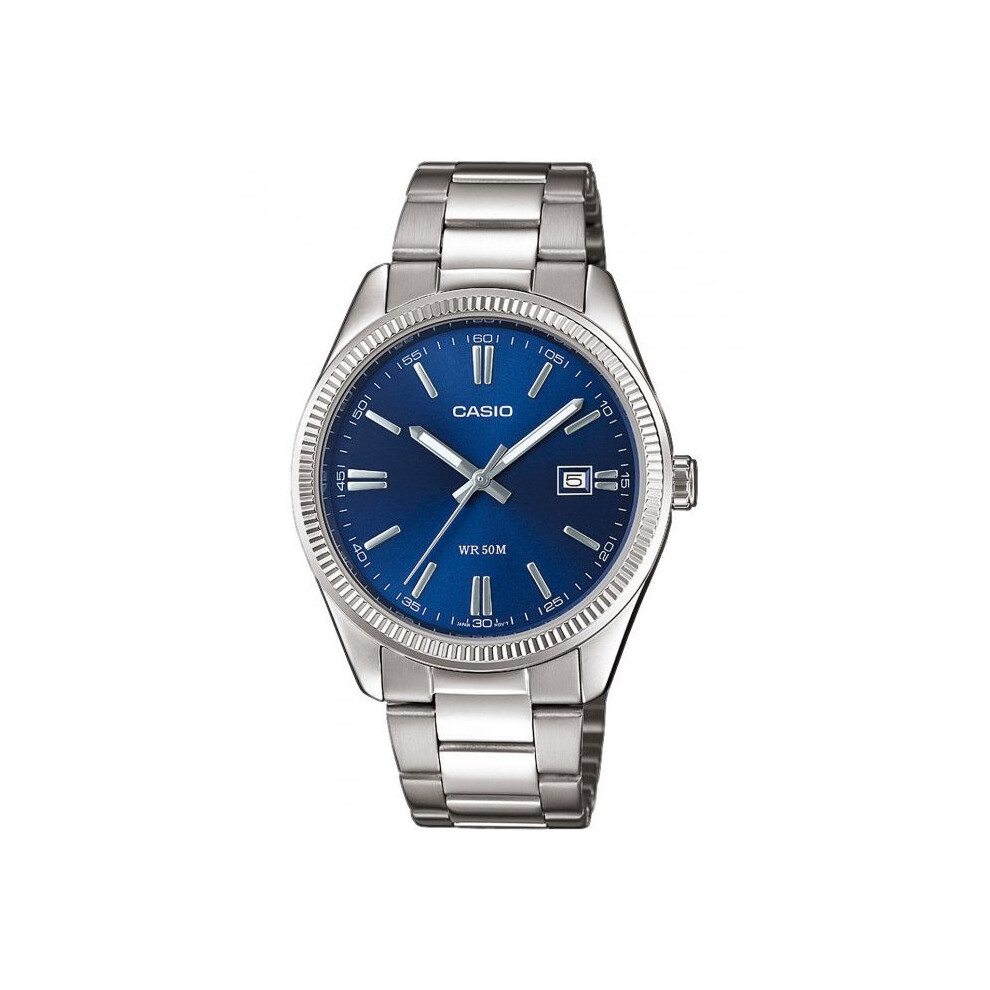 Casio Mtp-1302Pd-2Avef Men's Analog Dial Stainless Steel Strap Watch With Date And Quartz Movement Blue