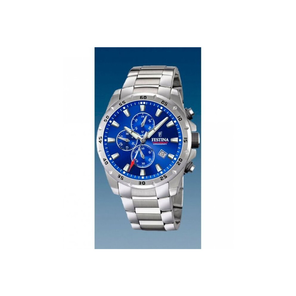 New Festina Men's Watch F20463/2 Chronographs Blue