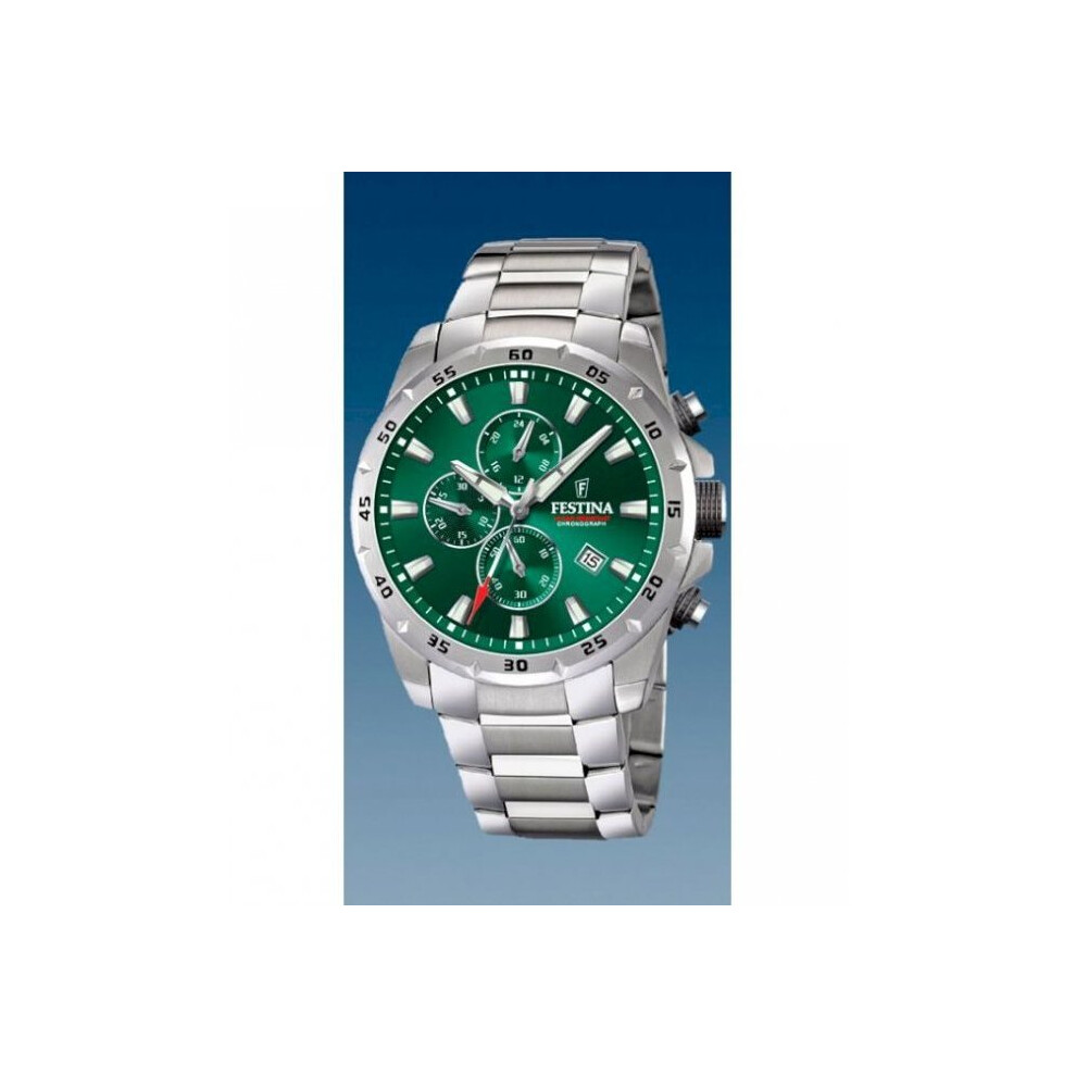New Festina Men's Watch F20463/3 Chronographs Green