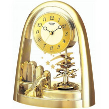 Rhythm Contemporary Mantel Clock Rotating Pendulum Shooting Stars Gold Gift