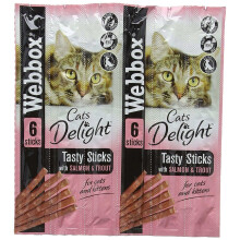 (One Size, Salmon & Trout) Webbox Cats Delight Tasty Sicks (Pack Of 12)