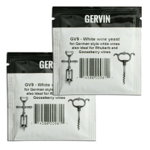 2x Gervin GV9 Wine Yeast 5g Aromatic White Fruity Wines 5-23L
