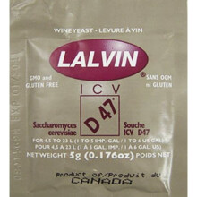 Lalvin D47 Yeast White and Blush Wines 5g Sachet Homebrew Wine Making 4.5L-23L