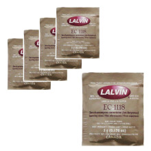 5x Lalvin EC-1118 Champagne Yeast 5g Sachet 18% Homebrew Wine Making 4.5L-23L