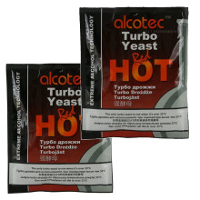 2x Alcotec Red Hot Turbo Yeast 90g Temperature Tolerant Max 40C 25L