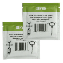2x Gervin GV1 Wine Yeast 5g General Purpose Universal 5-25L