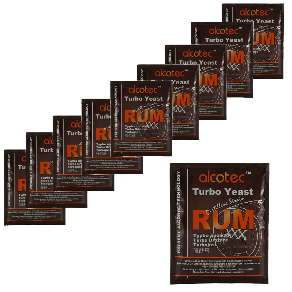 Alcotec 10X Distillers Yeast Rum With Glucoamylase Enzyme 73G 25L