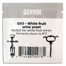 Gervin GV5 Wine Yeast 5g Sachet - White Fruit & Low Temperature Fermentations - Homebrew