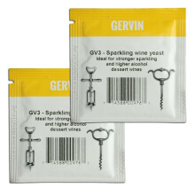 2x Gervin GV3 Wine Yeast 5g Sparkling or Dessert Wine 5-23L